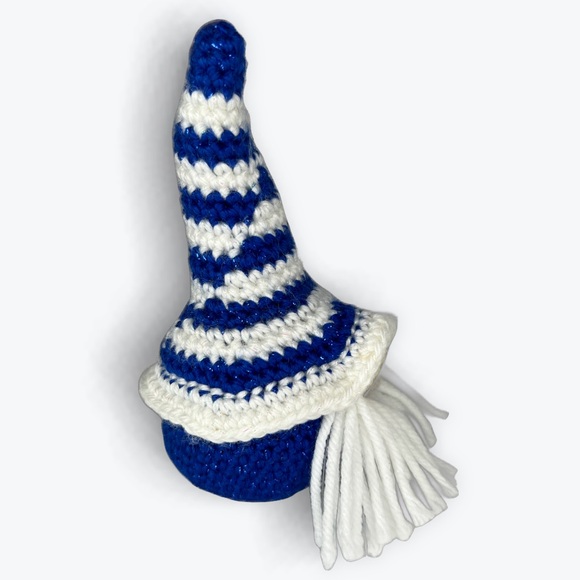 Handmade Crochet Holiday Gnome Hanukkah Theme or Blue Christmas Theme - Picture 5 of 9